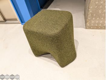 Used Boss Design 'Hoot' stool upholstered in a green fabric
