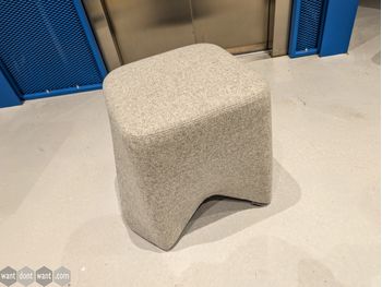 Used Boss Design 'Hoot' stool upholstered in light grey fabric
