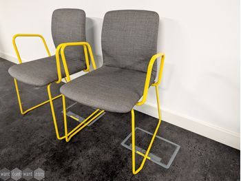 Used Boss Design Arran chair on yellow sled frame