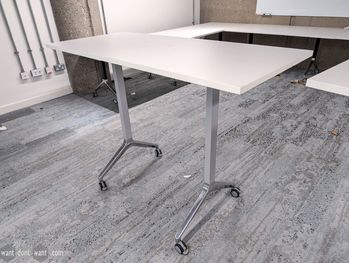 Used 1500mm Boss Design flip-top high table on castors