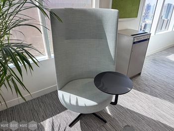 Used Brunner high-back acoustic armchair with table