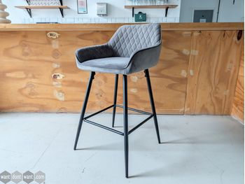 Used grey fabric stool
