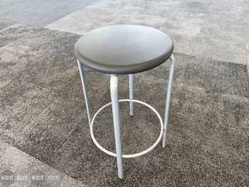 Used Kinnarps stools with grey leather seats