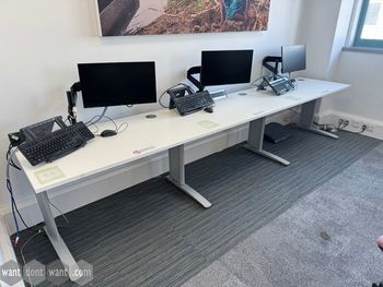 Used 1200mm side-by-side white bench desks - price per position 