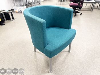 Used Kinnarps 'Trix' armchair upholstered in turquoise fabric
