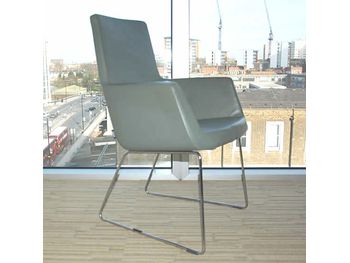 Photo shows the 'Swedese' green leather boardroom chair - 18 of these are included with the the boardroom table as previously detailed