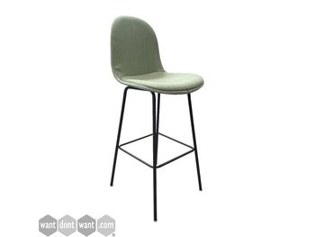 Used Allermuir 750mm bar stools in green fabric