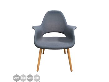 Used Vitra 'Organic' chair in sea blue fabric and ivory legs