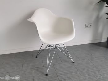 Used genuine Vitra/Eames DAR Chairs with white shell and chrome Eiffel base