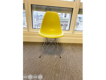 Used Vitra DSR chairs in yellow