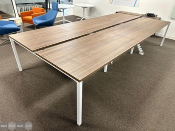 Used 1200mm Knoll 6-person bench desk with walnut MFC top - price per position