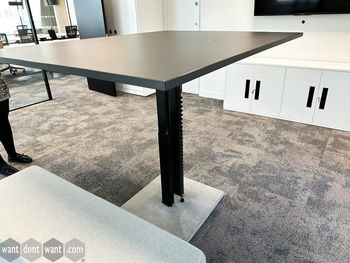Used 1600mm Electric sit-stand meeting table in black