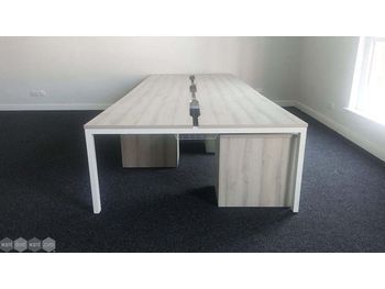 Used 1400mm Gresham Bench Desks with Screens & Pedestals Included