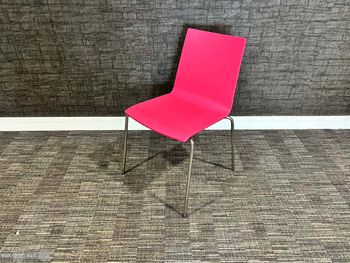 Used Stackable Wiesner Hager Wood Chairs in Pink