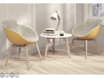 New Fabric Lounge Reception Chairs with Natural Ash legs