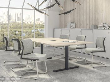 New 2400mm Boardroom Table with Central Cable Port
