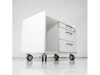 Further view of the mobile storage caddies shown in the previous image.