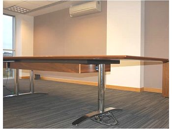 Further image of the high quality cherry veneer boardroom table shown in the previous image.