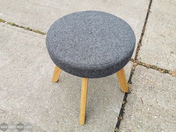 Used Connection Seating 'Centro' Low Stool with Dark Grey Fabric Seat