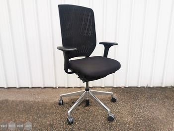Used Senator Evolve Operator Chairs with Newly Re-upholstered Black Fabric Seats