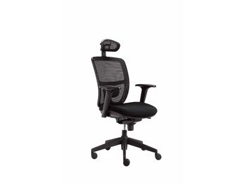 Brand New Mesh Back Office Chair with Pivoting Headrest and Adjustable Lumbar Support