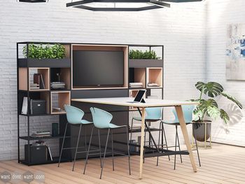 Brand new high poseur table with integrated storage system