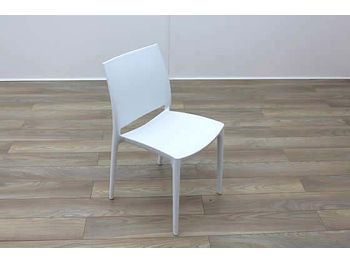 Brand New boxed stackable moulded plastic chairs available in various colours.