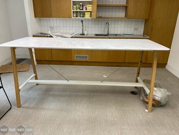 Used 2400mm High Poseur Table with Marble-effect Top & Power