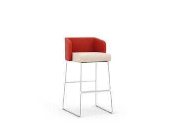 Contemporary comfortable stools as seen with the Co-Working tables.