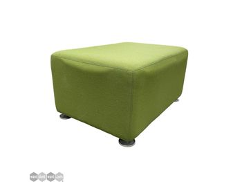 Used Steelcase Pouf upholstered in green fabric.
