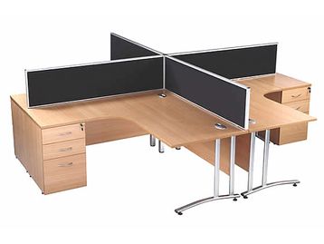 Brand New desk dividing screens with silver frame from stock