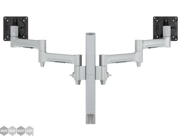 Brand new dual monitor arm with 10 year warranty - Available in silver, black and white finish