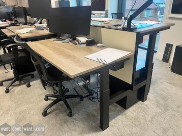 Used 1400mm TASK Systems Back-2-Back height adjustable desks 