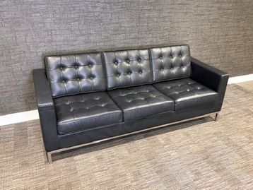 Used Florence Knoll style black sofa 