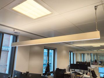 Used Flos white hanging lights