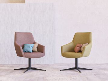 New armchairs with swivel 4-star base 