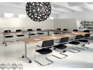 New flip top tables with lockable castors with choice of size and finish 