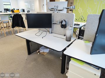 Used 1400mm Linak back-to-back electric sit-stand desk