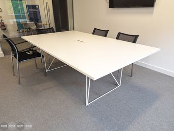 Used 2200mm meeting table in white
