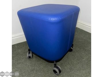Used Allermuir Haven mobile stools in dark blue