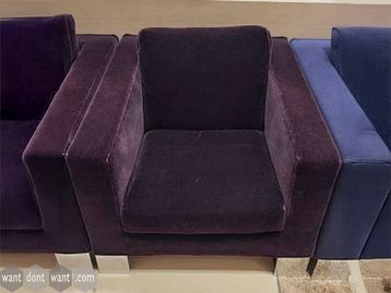 Used Minotti Pollock Armchair in dark purple