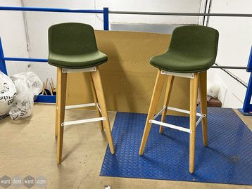 Used 800mm Orangebox Cubb bar stool in green 