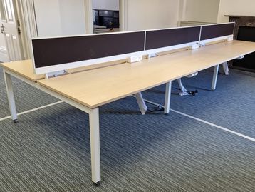 Used 1500mm Herman Miller Sense bench desks 
