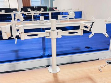 Used Metalicon Kardo Twin Monitor Arms with VESA plates