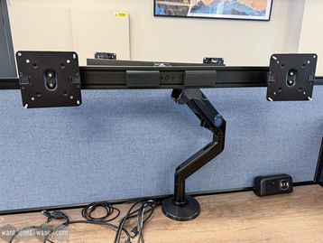 Used Humanscale M8 Dual Monitor Arm with 2 VESA Plates & Desk Clamp