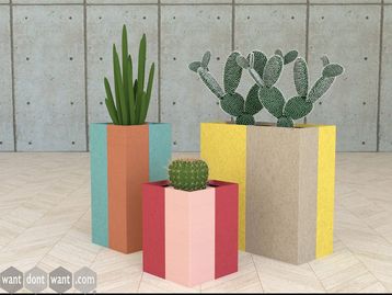 New acoustic square planters