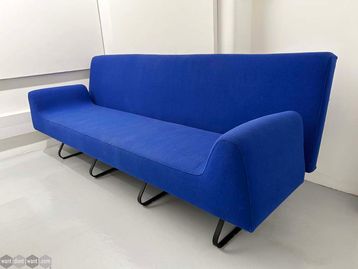 Used Bespoke Sofa Upholstered in Blue Fabric
