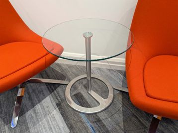 Used 600mm Boss design 'Rota' glass side table
