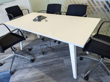 Used 1600mm meeting table with power 