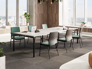 New goalpost leg meeting tables with choice of size & finish
